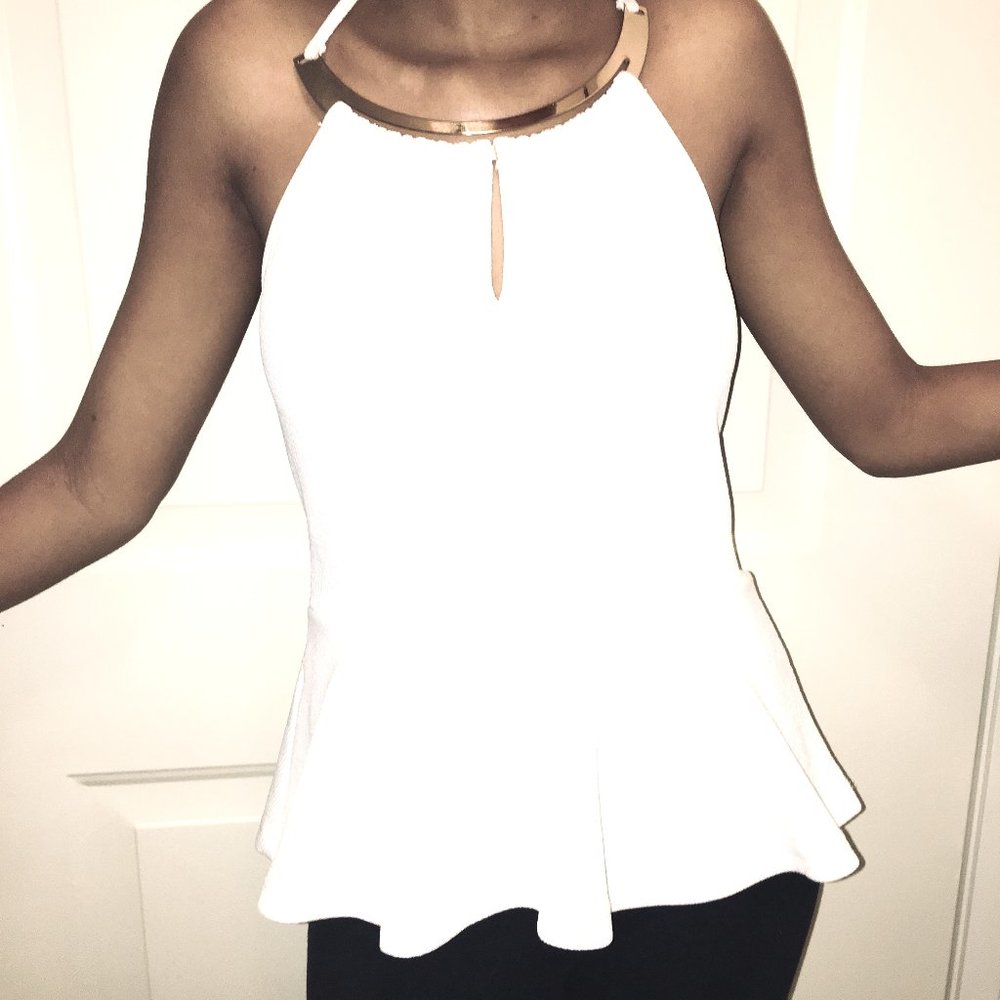 PARADIS MISS HALTER TOP W/BUILT IN NECKLACE SIZE S